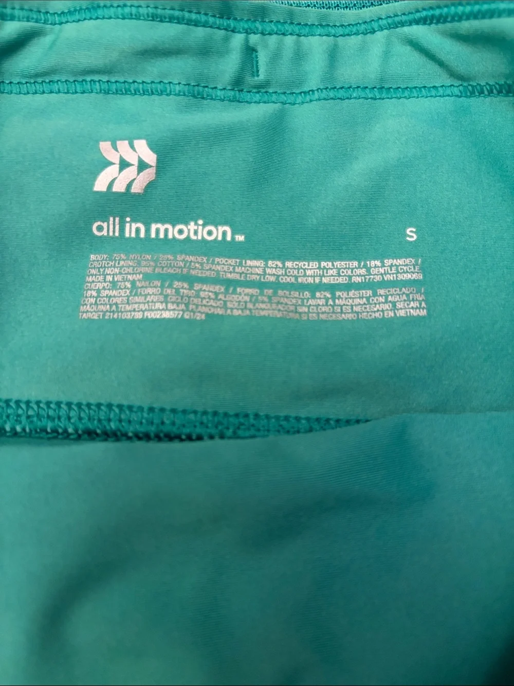 Target Black and Green High-Waist Bike Shorts All-in-Motion size small